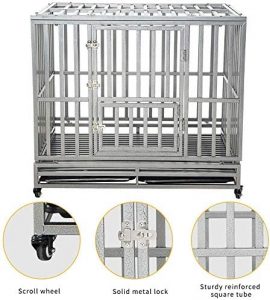 42" Heavy Duty Dog Cage Strong Metal Kennel and Crate